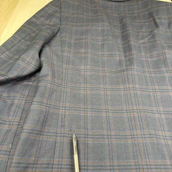 Canali For Bloomingdales Wool Lana Sport Coat Italy Windowpane 2 Button Size 38R - Picture 16 of 16